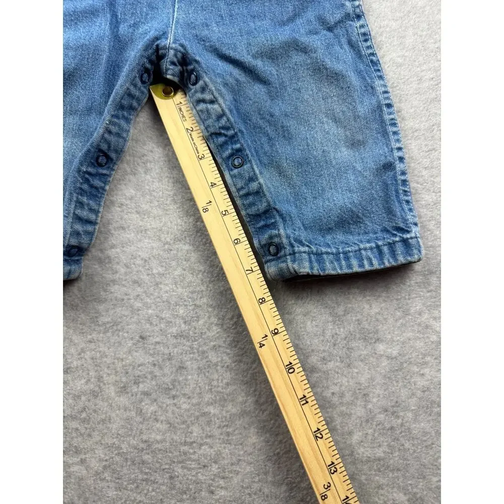 Vintage 90s Oshkosh B' Gosh Vestbak Blue Denim Overalls Infant 18 M USA
